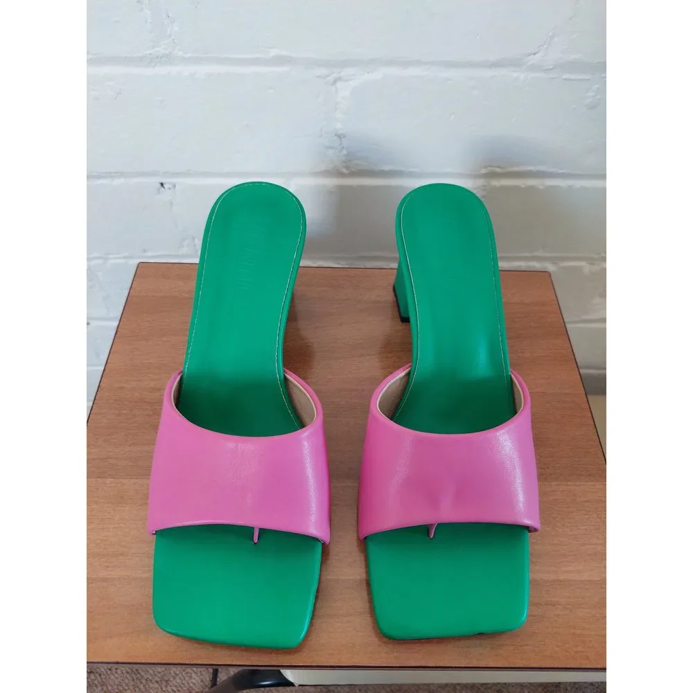 Cult Avenue - Dixie Mule Heel - Green / Pink, Size EU 40 / AU 9 - Picture 3 of 8